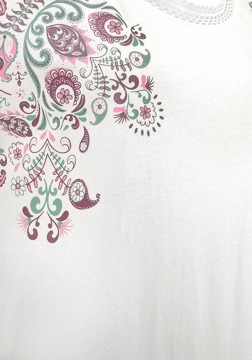 LASCANA Short Sleeve Tops-Mix Print Detail Top