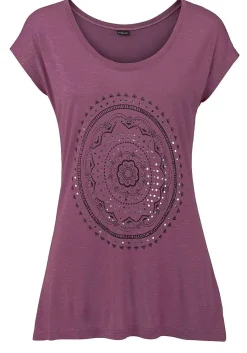 LASCANA Short Sleeve Tops-Mosaic Boho Print Top