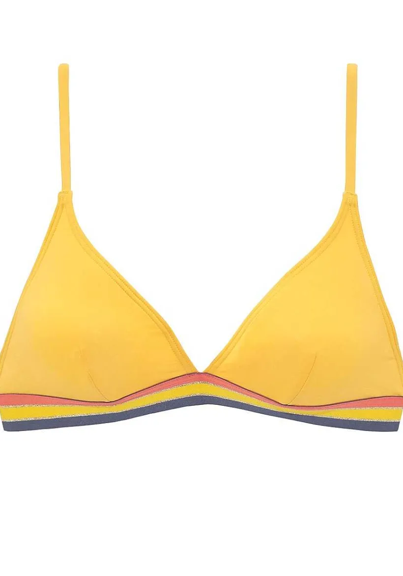 LASCANA Triangle-Multicolor Trim Triangle Bikini Top