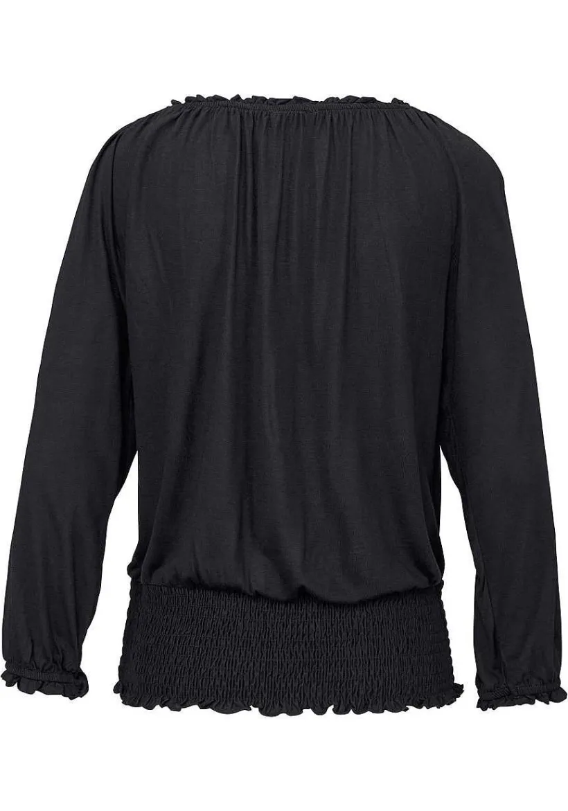 LASCANA Long Sleeve Tops-Off Shoulder Carmen Top