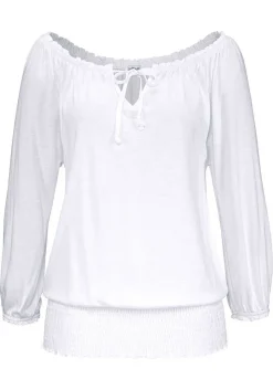 LASCANA Long Sleeve Tops-Off Shoulder Carmen Top