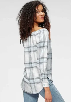 LASCANA Blouses-Off Shoulder Plaid Blouse
