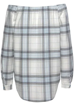 LASCANA Blouses-Off Shoulder Plaid Blouse