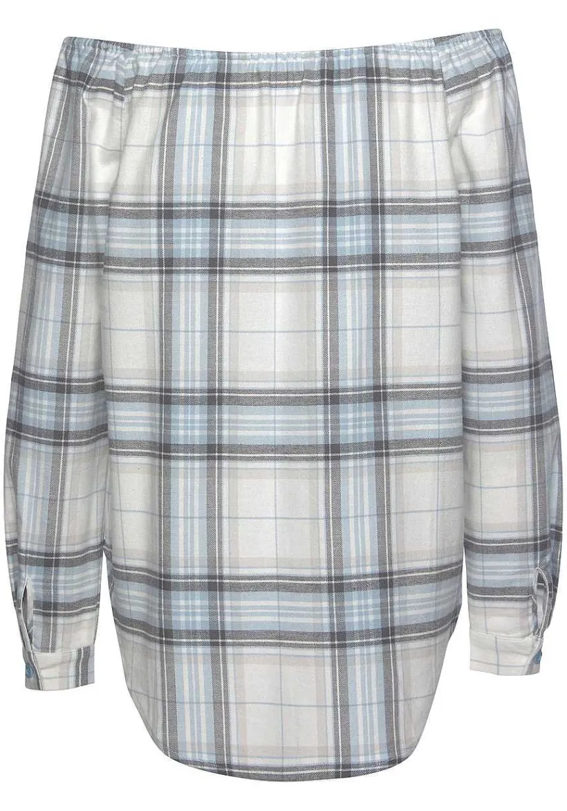 LASCANA Blouses-Off Shoulder Plaid Blouse