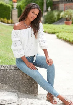 LASCANA Blouses-Off Shoulder Side Tie Blouse