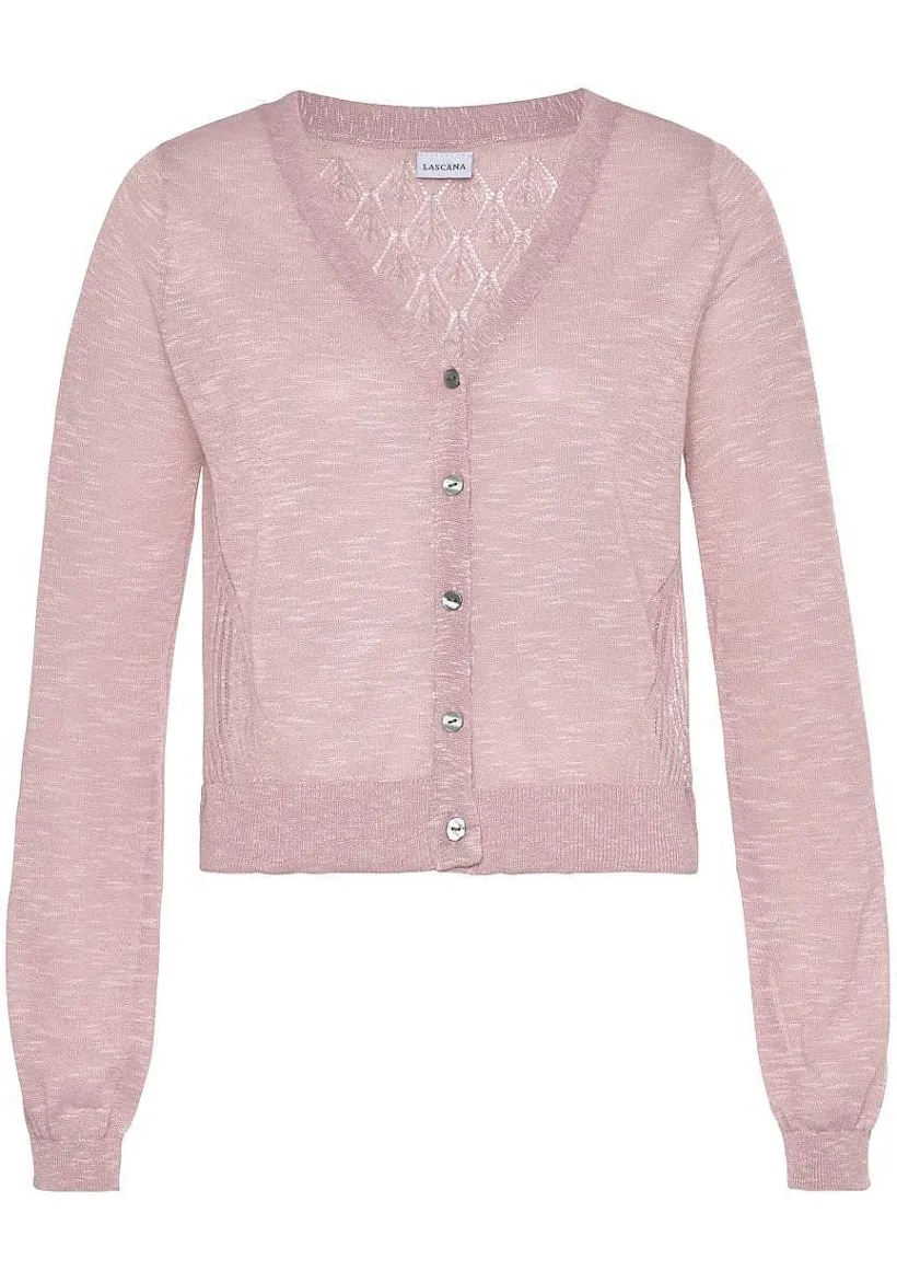 LASCANA Cardigans-Open Knit Detail Cardigan