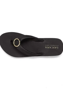 LASCANA Sandals-O-Ring Wedge Flip Flops