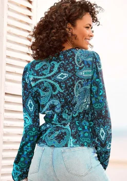 LASCANA Blouses-Paisley Print Long Sleeve Blouse