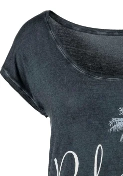 LASCANA Short Sleeve Tops-Palm Tree Print Top
