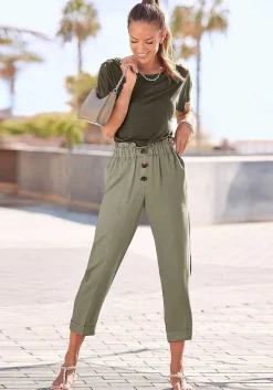 LASCANA Pants-Paperbag Waist Ankle Pants