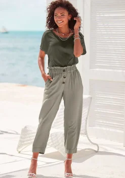 LASCANA Pants-Paperbag Waist Ankle Pants