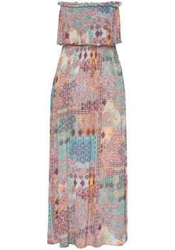 LASCANA Maxi Dresses-Patchwork Print Bandeau Maxi Dress