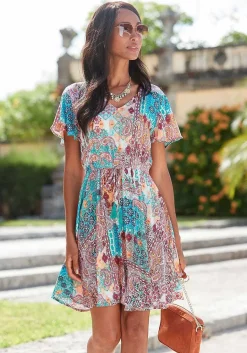 LASCANA Sundresses-Patchwork Print V-Neck Dress