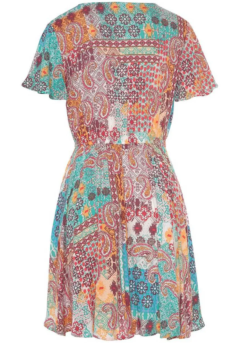 LASCANA Sundresses-Patchwork Print V-Neck Dress