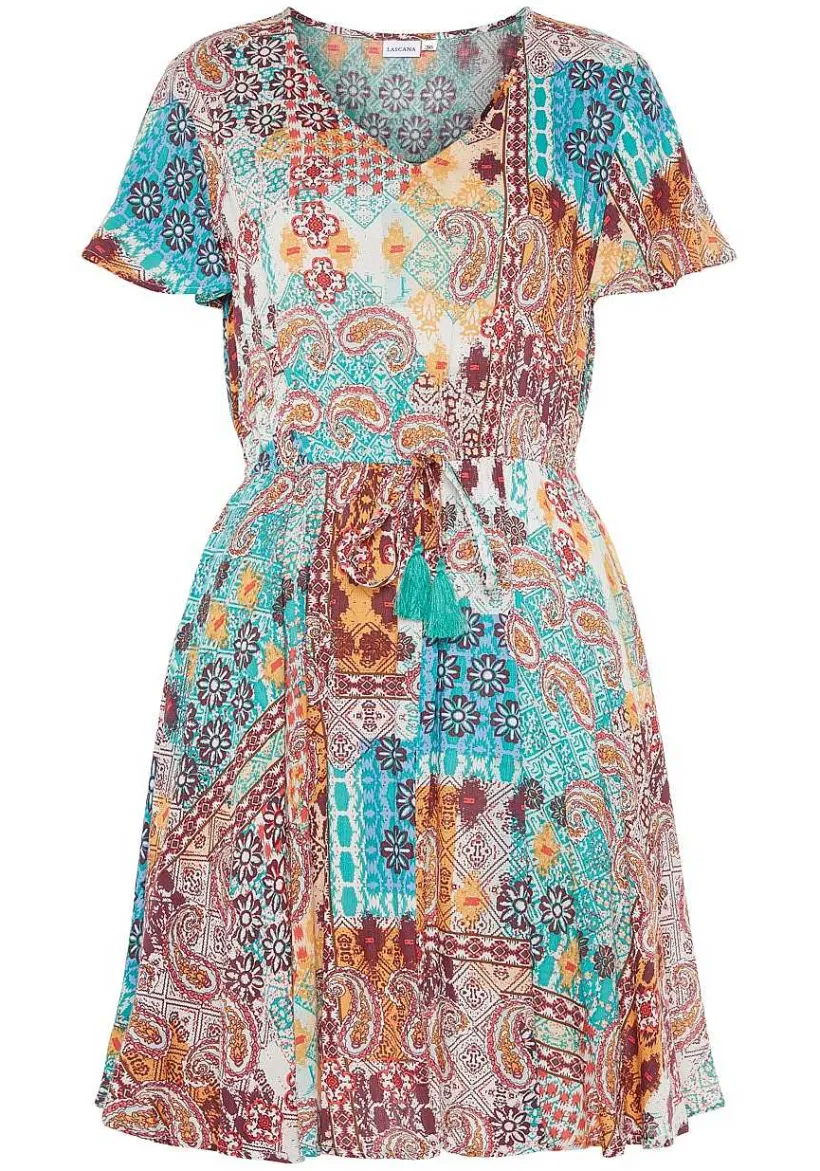 LASCANA Sundresses-Patchwork Print V-Neck Dress