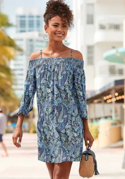 LASCANA Short Dresses-Patterned Carmen Style Dress