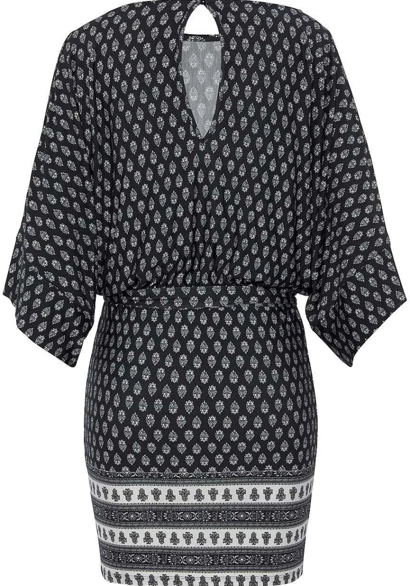 LASCANA Short Dresses-Patterned Cold Shoulder Dress