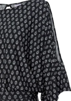 LASCANA Short Dresses-Patterned Cold Shoulder Dress