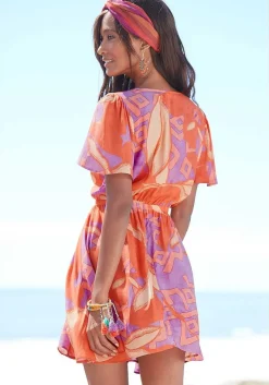 LASCANA Sundresses-Patterned Flutter Sleeve Dress