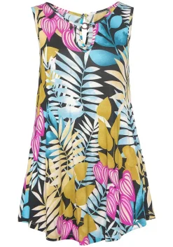 LASCANA Sleeveless Tops-Patterned Keyhole Neckline Top