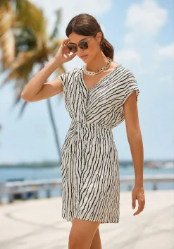 LASCANA Short Dresses-Patterned Twist Front Dress