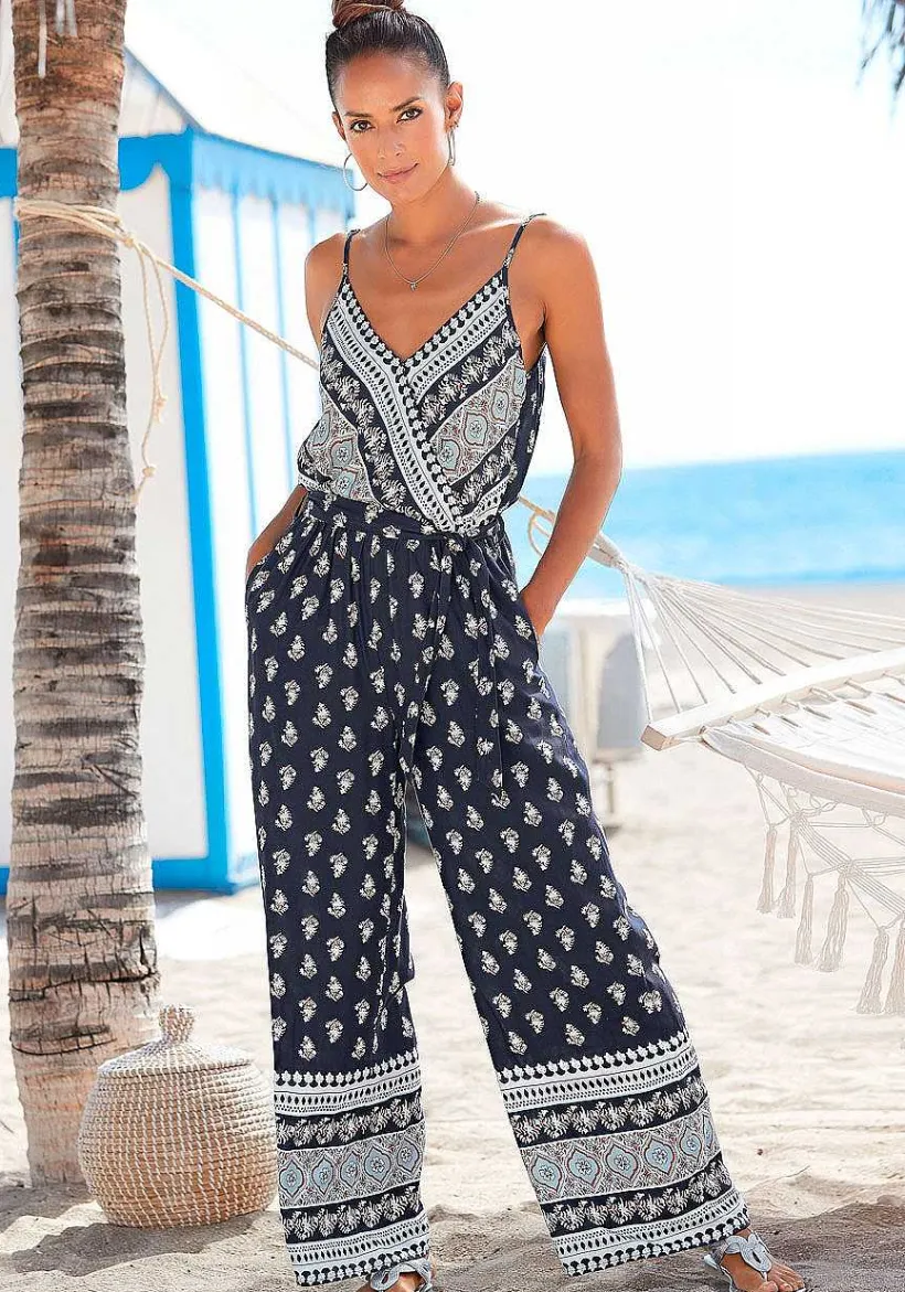 LASCANA Jumpsuits-Patterned V-Neck Jumpsuit