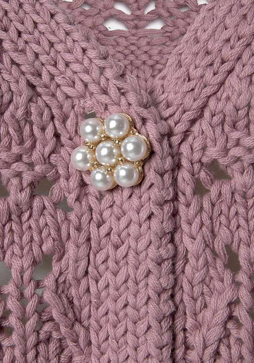 LASCANA Cardigans-Pearl Button Crochet Cardigan