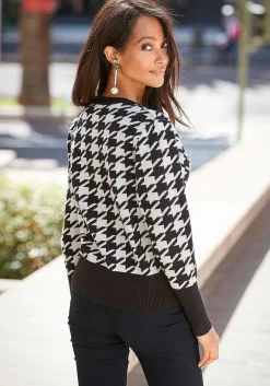 LASCANA Cardigans-Pearl Button Houndstooth Cardigan
