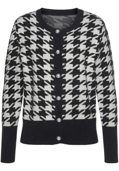 LASCANA Cardigans-Pearl Button Houndstooth Cardigan