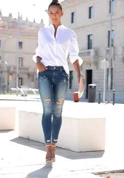 LASCANA Pants-Pearl Embellished Skinny Jeans