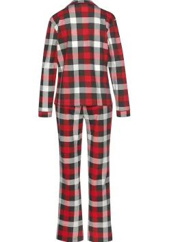 LASCANA Pajamas & Sets-Plaid Button Down Long Sleeve Shirt