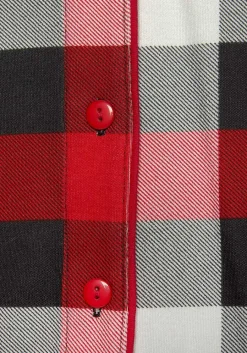 LASCANA Pajamas & Sets-Plaid Button Down Long Sleeve Shirt