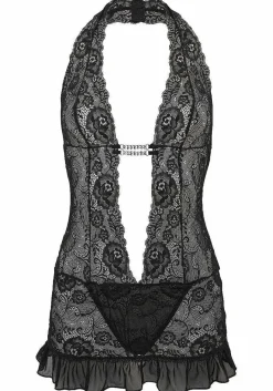 LASCANA Teddies & Corsets-Plunge Halter Lace Teddy