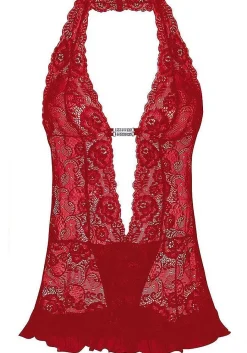 LASCANA Teddies & Corsets-Plunge Halter Lace Teddy