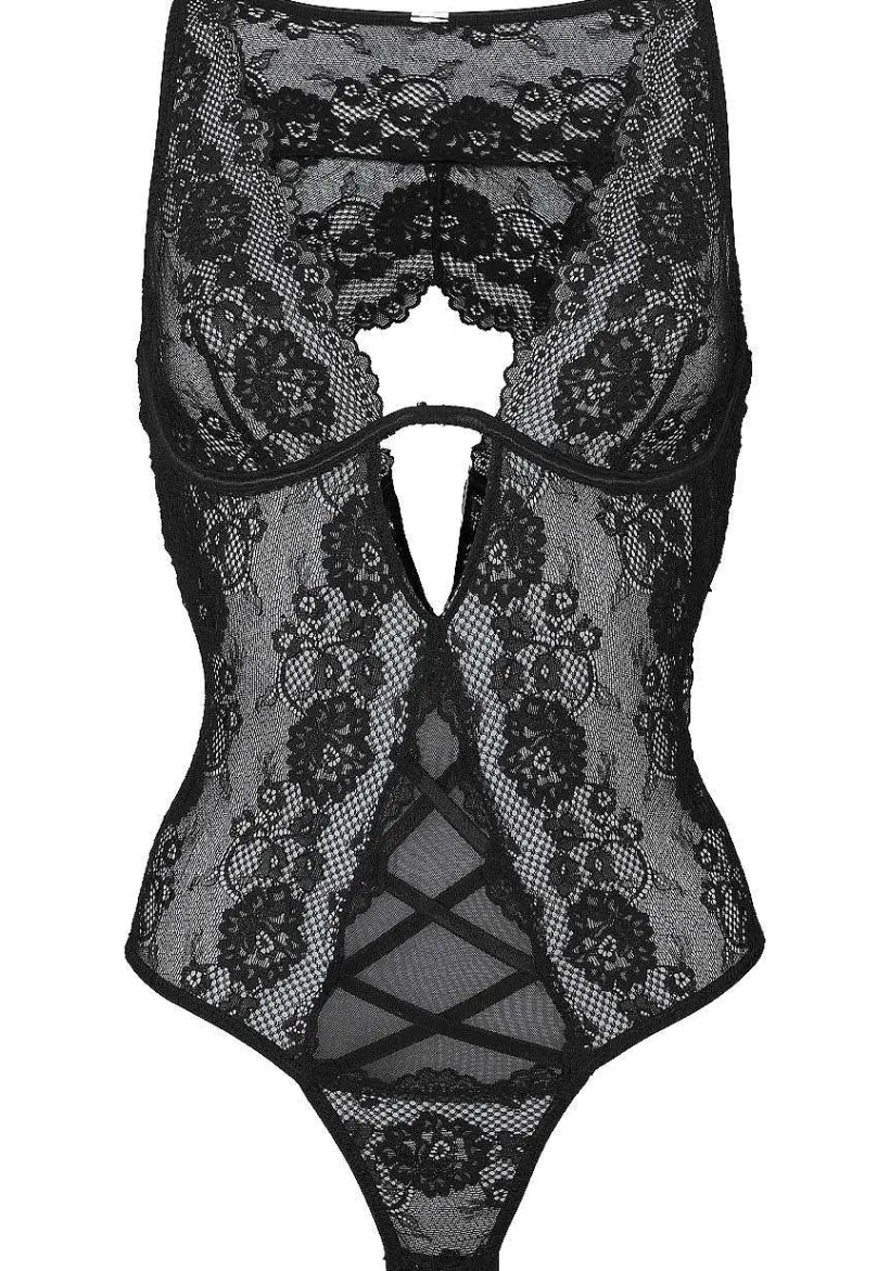 LASCANA Teddies & Corsets-Plunge Lace Underwire Teddy