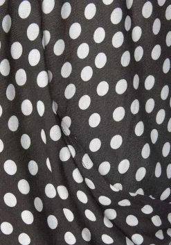 LASCANA Long Sleeve Tops-Polka Dot Keyhole Top