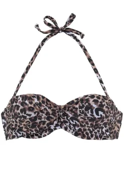 LASCANA Bandeau-Print Bandeau Bikini Top