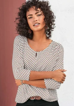 LASCANA Long Sleeve Tops-Printed 3/4 Sleeve Top