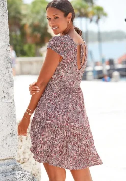 LASCANA Short Dresses-Printed Back Cut Out Dress