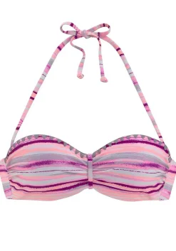 LASCANA Bandeau-Printed Crochet Bandeau Bikini Top