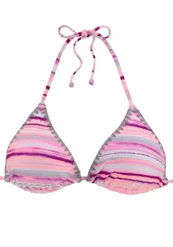 LASCANA Triangle-Printed Crochet Triangle Bikini Top
