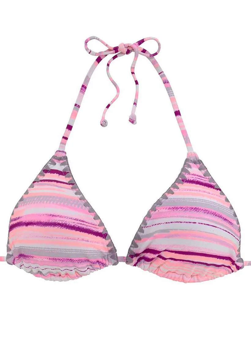 LASCANA Triangle-Printed Crochet Triangle Bikini Top