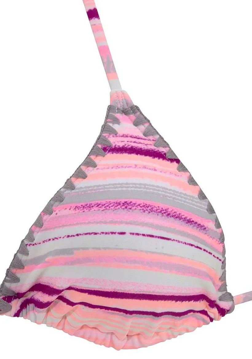LASCANA Triangle-Printed Crochet Triangle Bikini Top