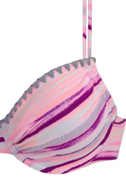 LASCANA Underwire-Printed Crochet Underwire Bikini Top