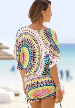 LASCANA Cover-Ups-Printed Drawstring Dress