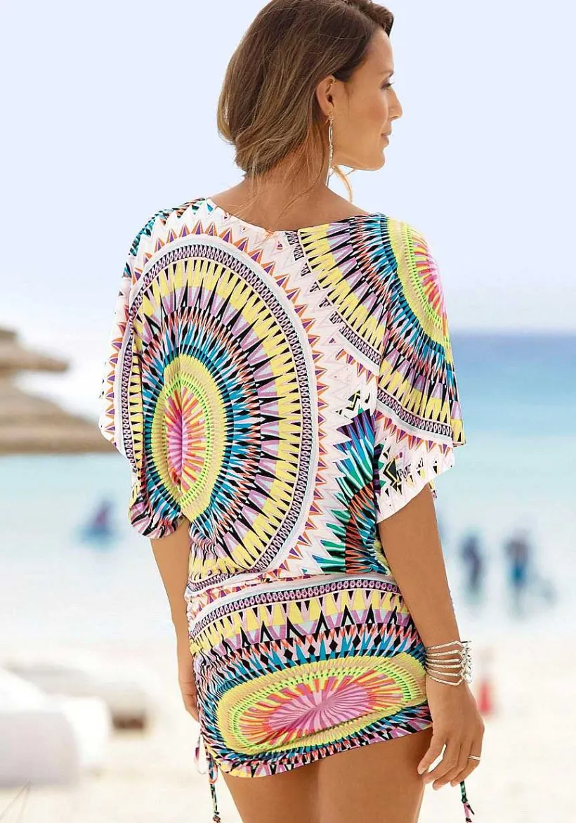 LASCANA Cover-Ups-Printed Drawstring Dress