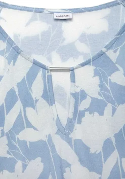 LASCANA Short Sleeve Tops-Printed Keyhole Neckline Top