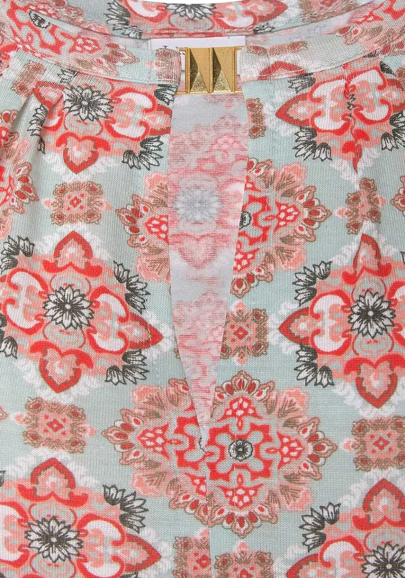 LASCANA Sleeveless Tops-Printed Keyhole Neckline Top