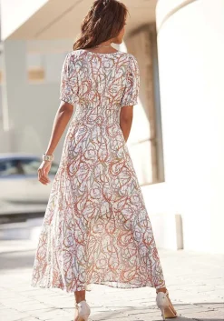 LASCANA Fall Dresses-Printed Puff Sleeve Maxi Dress