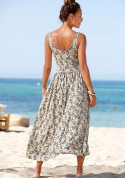 LASCANA Midi Dresses-Printed Scoop Neck Dress